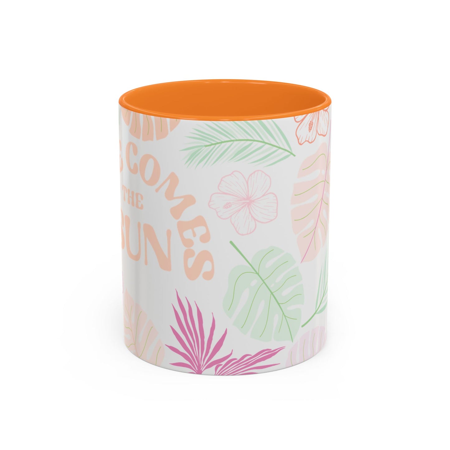 Tropical Leaf Mugs - Colorful 11oz & 15oz, Perfect for Summer Sips