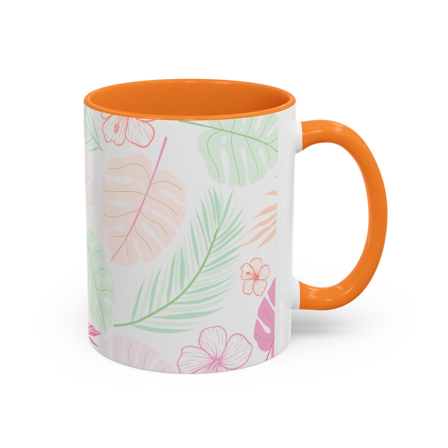 Tropical Leaf Mugs - Colorful 11oz & 15oz, Perfect for Summer Sips