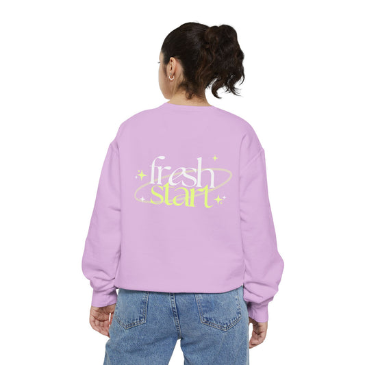 Fresh Start Unisex Garment-Dyed Sweatshirt - Light Blue Comfort