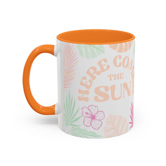 Tropical Leaf Mugs - Colorful 11oz & 15oz, Perfect for Summer Sips